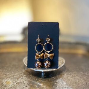 Betsey Johnson Leopard and Bow Earring